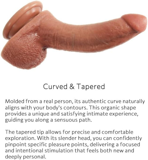8-Inch G-Spot Curve Dildo: G-spot and Prostate Dildo, Adult Sex Toy; Tapered, Realistic Silicone Penis with Strong Suction Cup, Sex Toy for Women Men Gays, and Couples. Lossless No.84