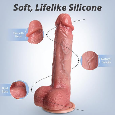 Kstert Realistic Dildo – Upgraded 8.3" Dual Density Liquid Silicone Toy with Strong Suction Cup, Waterproof Lifelike Texture & Hands-Free Design for Women & Couples