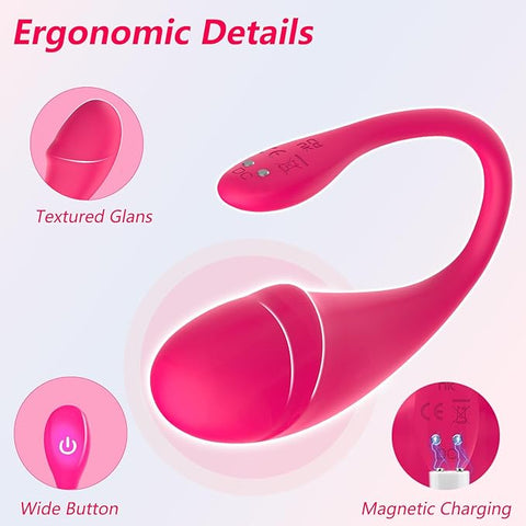 Female Wearable Vibrator, APP Remote Control Adult Sex Toys, Long Distance Remote Control G Spot Stimulator Panty Sex Toy Egg Dildo with 9 Vibration Modes...