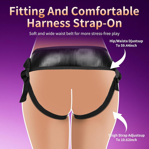 Harness Strap On Vibrating Realistic Dildo, 8” Silicone Dildo with 9 Thrusting Rotating Mode & Heating Mode, Wearable Vibrator Anal G Spot Stimulator...