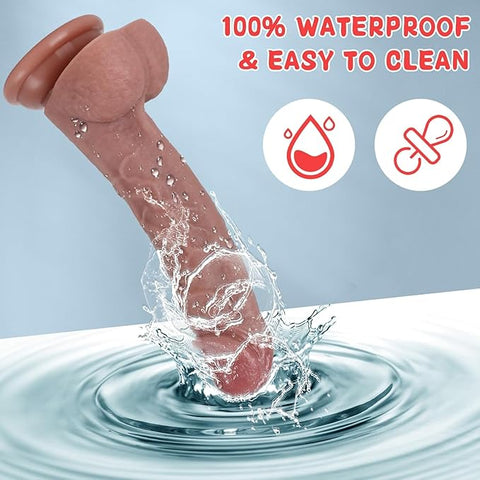 Kstert Realistic Dildo – 7.8" Liquid Silicone Toy with Strong Suction Cup, Lifelike Veiny Texture & Resilient Firmness, Hands-Free G Spot Focused Design for Women & Beginners