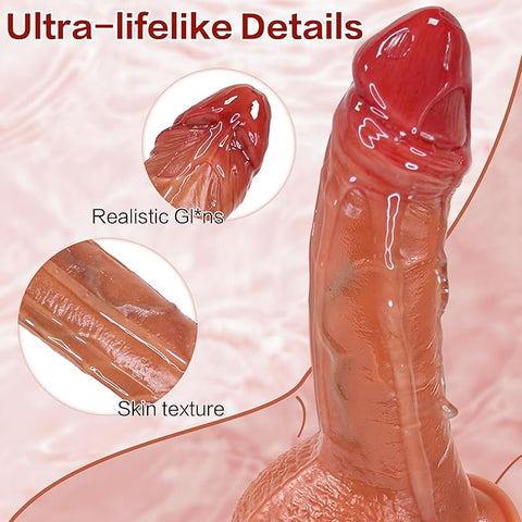 Adjustable Strap On Squirting Dildo Ejaculating Toy, 8 Inch Realistic Dildos Soft Feel Like Real Skin, Silicone Anal Dildo Adult Sex Toys for Women Men Couple